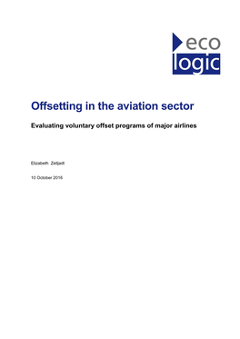 Offsetting in the Aviation Sector