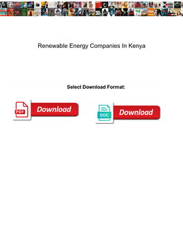 Renewable Energy Companies in Kenya