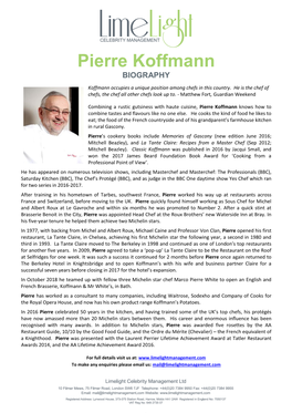 Pierre Koffmann BIOGRAPHY