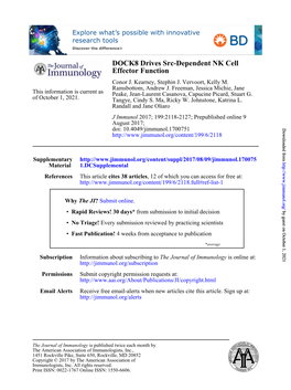 DOCK8 Drives Src-Dependent NK Cell Effector Function Conor J