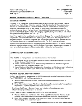 National Trade Corridors Fund – Airport Trail Phase 2