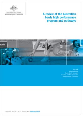 A Review of the Australian Bowls High Performance Program and Pathways