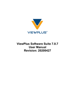 Viewplus Software Suite 7.0.7 User Manual Revision: 20200427