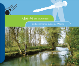 Qualité Des Cours D'eau Du Bassin Franco-Suisse De L'allaine Données