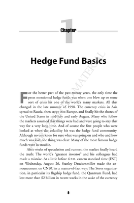 I Hedge Fund Basics