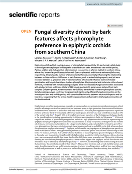 Fungal Diversity Driven by Bark Features Affects Phorophyte