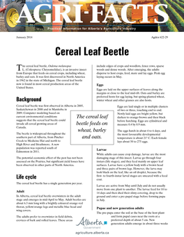 The Cereal Leaf Beetle, Oulema Melanopus