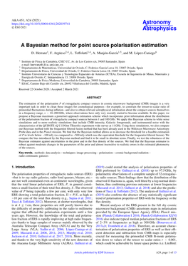 A Bayesian Method for Point Source Polarisation Estimation D