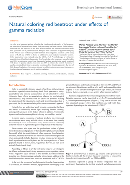 Natural Coloring Red Beetroot Under Effects of Gamma Radiation