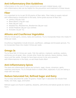 Anti-Inflammatory Diet Guidelines