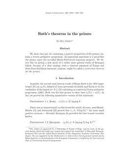 Roth's Theorem in the Primes