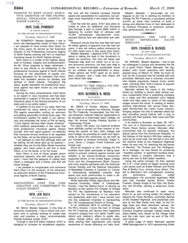 CONGRESSIONAL RECORD— Extensions of Remarks E684 HON