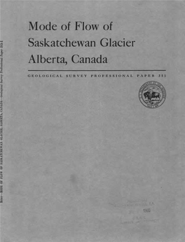 Mode of Flow of Saskatchewan Glacier Alberta, Canada