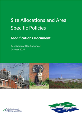 Site Allocations and Area Specific Policies Development Plan Document Modifications Document – October 2016