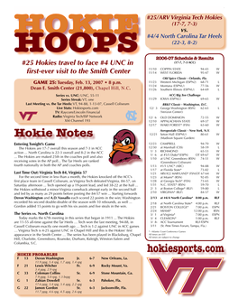 Hokiesports.Com Hokie Notes