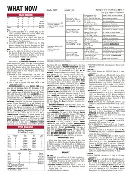 WHAT NOW Dkb/Br, 2007 Height 15.3 Dosage (7-2-10-0-1); DI: 2.33; CD: 0.70 See Gray Pages—Polynesian RACE RECORD Mr