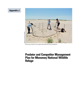 Predator and Competitor Management Plan for Monomoy National Wildlife Refuge