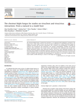 The Chestnut Blight Fungus for Studies on Virus/Host and Virus/Virus Interactions: from a Natural to a Model Host