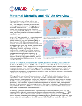 Maternal Mortality and HIV: an Overview