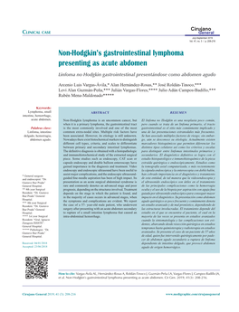 Non-Hodgkin's Gastrointestinal Lymphoma Presenting As Acute