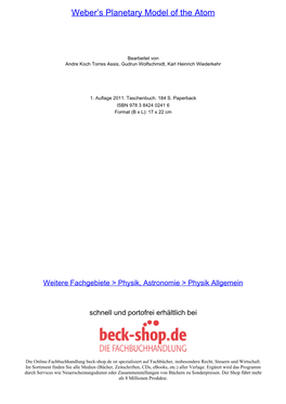 Weberˇs Planetary Model of the Atom