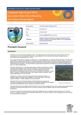 Queensland State School Reporting 2012 School Annual Report