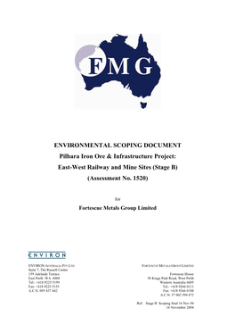 ENVIRONMENTAL SCOPING DOCUMENT Pilbara Iron Ore & Infrastructure Project