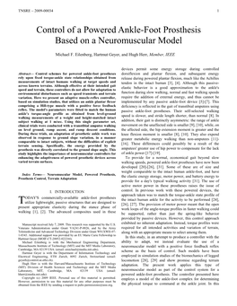 Control of a Powered Ankle-Foot Prosthesis Based on a Neuromuscular Model