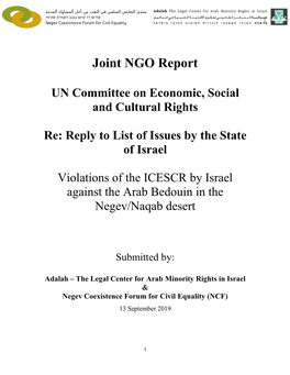 Joint NGO Report
