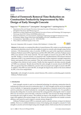 Effect of Formwork Removal Time Reduction on Construction