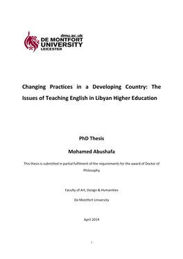 The Issues of Teaching English in Libyan Higher Education