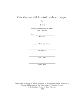 Virtualization with Limited Hardware Support