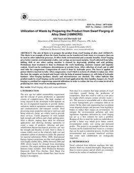 Utilization of Waste by Preparing the Product from Swarf Forging of Alloy