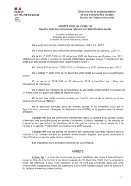 AP 30-12-2020 Liste Des Communes Relevant De L'électrification Rurale Et