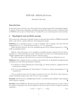 MTH 620: 2020-04-28 Lecture