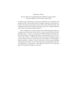 Pagan Survivals, Superstitions and Popular Cultures in Early Medieval Pastoral Literature