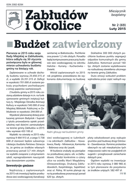 69) I Okolice Luty 2015 „„Budżet Zatwierdzony Pierwsza W 2015 Roku Sesja Sanitarnej W Białostoczku