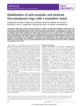 Stabilization of Anti-Aromatic and Strained Five-Membered Rings with A