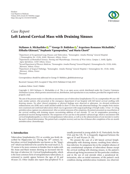 Case Report Left Lateral Cervical Mass with Draining Sinuses