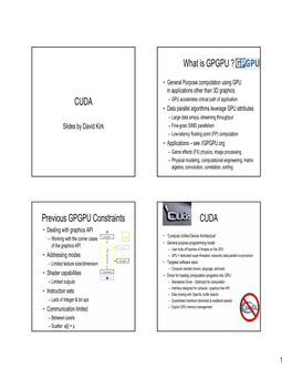 CUDA What Is GPGPU