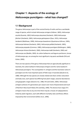 Aspects of the Ecology of Helicoverpa Punctigera – What Has Changed?