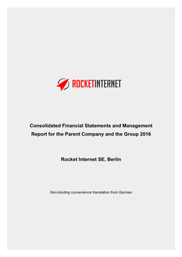 Consolidated Financial Statements and Management Report for the Parent Company and the Group 2016
