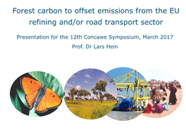 Forest Carbon to Offset Emissions from the EU Refining And/Or Road Transport Sector