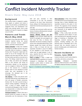 Rivers Conflict Tracker June 2018