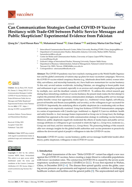 Can Communication Strategies Combat COVID-19 Vaccine