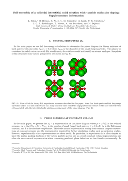 Self-Assembly of a Colloidal Interstitial Solid Solution with Tunable Sublattice Doping: Supplementary Information