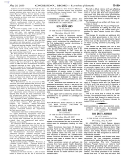 CONGRESSIONAL RECORD— Extensions of Remarks E499 HON
