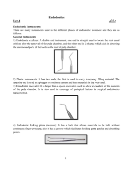 Endodontics د.شذى Lec.4