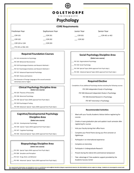 Psychology CORE Requirements