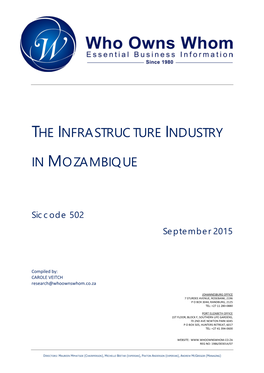The Infrastructure Industry in Mozambique Contents Siccode 502